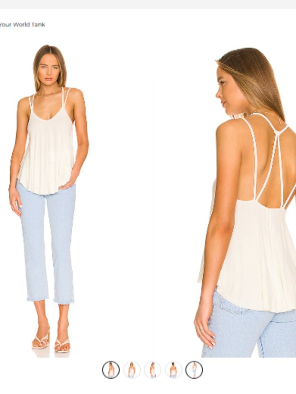 FREE PEOPLE Rock Your World rib-knit tank top floaty VISCOS cami 0J8 NEW